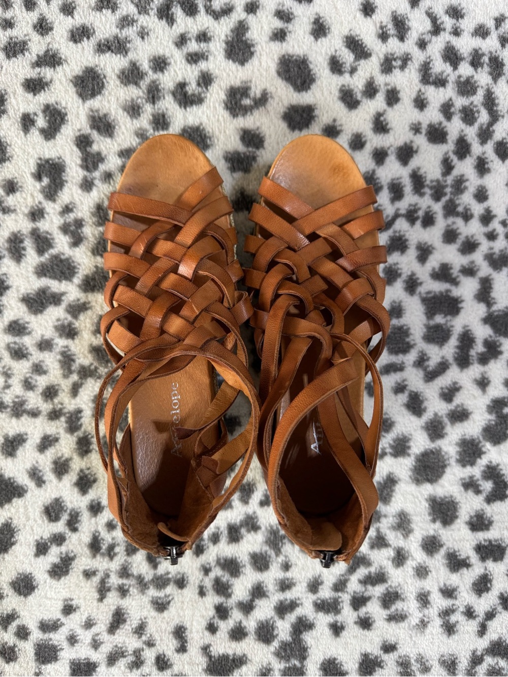 Antelope Keira Tan Strappy Wedge Sandals - Picture 6 of 6
